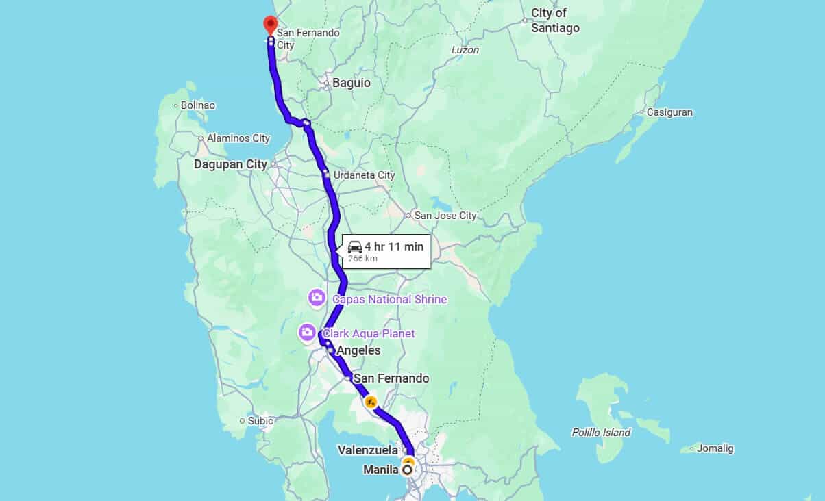 Manila to La Union Travel Time