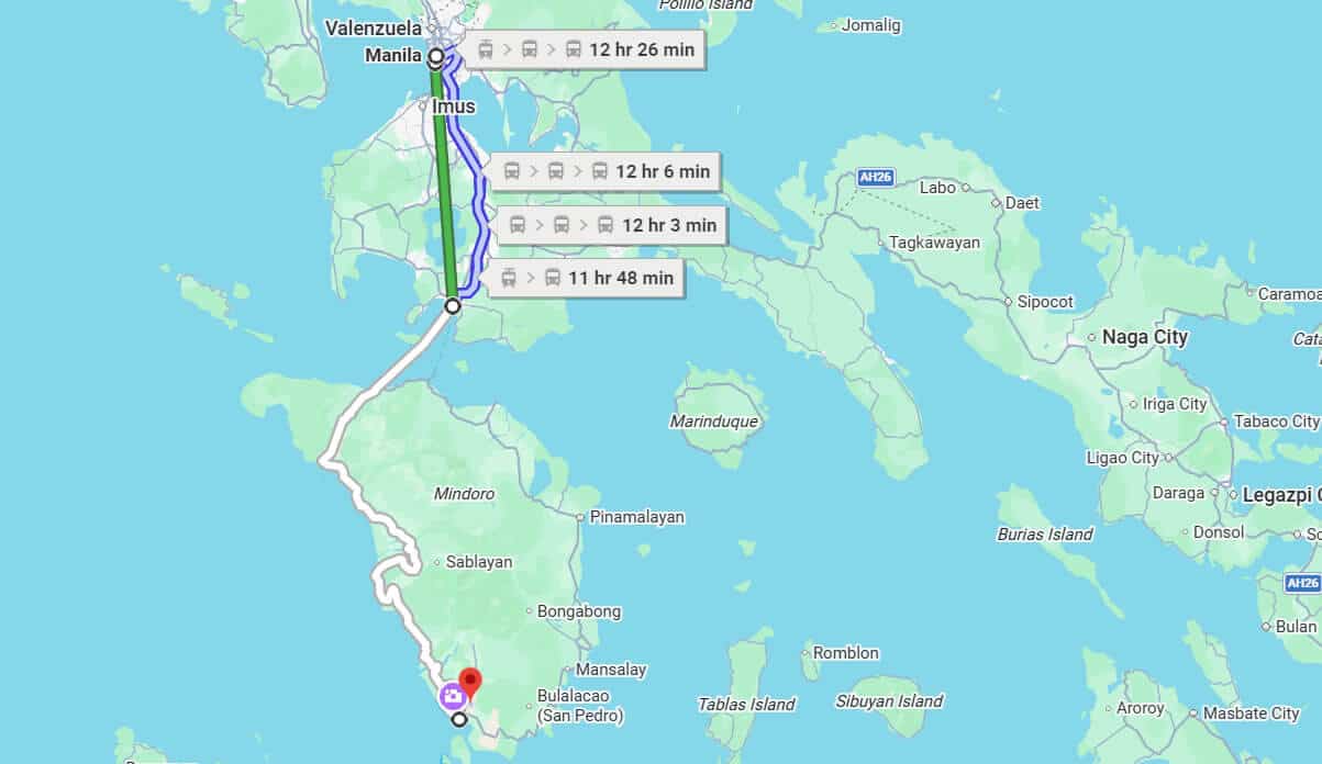 Manila to Occidental Mindoro Travel Time