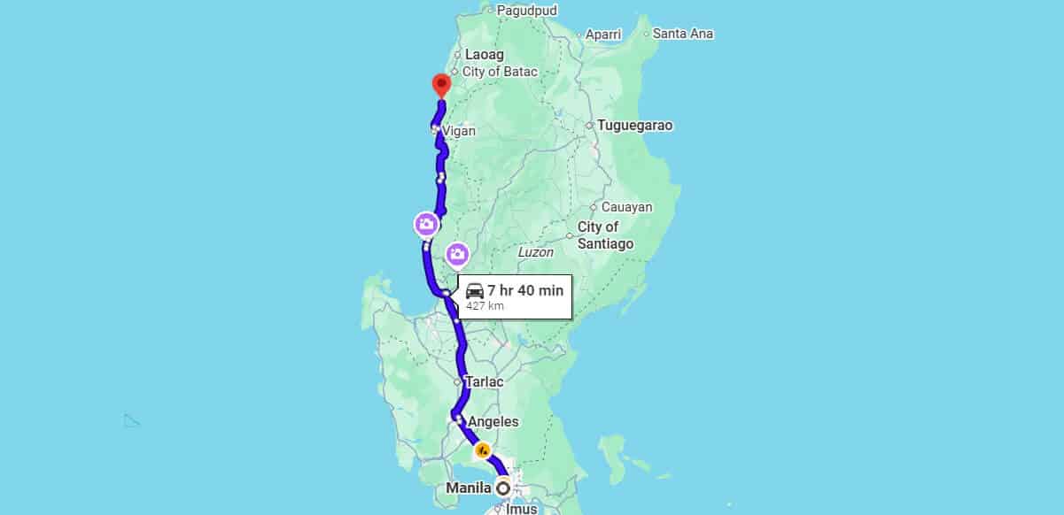 Partas Manila to Cabugao Bus Travel Time
